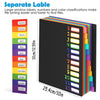 A set of A4 file folders with monthly dividers and color tabs for easy file sorting.