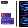 Black precision capacitive stylus pen for various iPad models including 6th through 10th generation and mini 5/6.