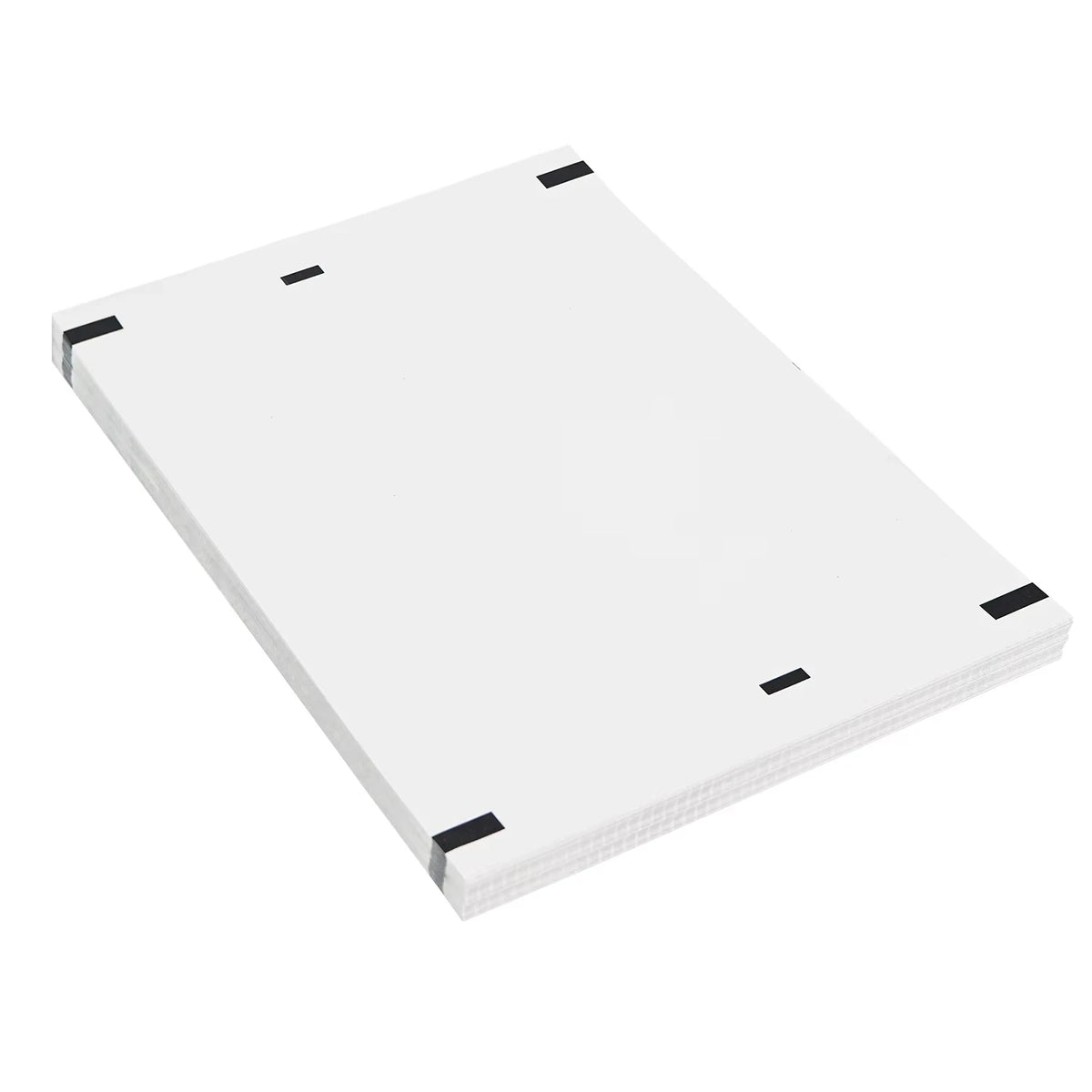 A sheet of white A4 thermal paper for portable printers with grid lines.
