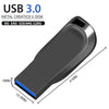 Schwarzer Metal Creatice USB 3.0 Flash-Stick von der Seite mit Markierungen für die Maße