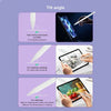 Demonstration of a stylus pen tilt angle usage for taking notes, drawing, and sketching on an iPad.