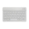 A white 10-inch Bluetooth keyboard and mouse combo with a full QWERTY layout.