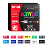 Yihui Acrylic Brush Marker set with 12 colors including MG-1 to MG-12