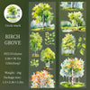 A package of Birch Grove forest botanical PET tape featuring illustrations of birch trees and green foliage.
