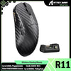 Black Attack Shark wireless gaming mouse with a detachable battery pack and textured finish