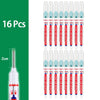 A set of 16 precision waterproof marking pens in various colors and tips arranged vertically.