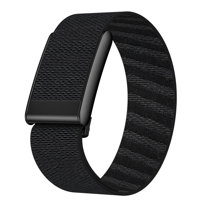 Black soft nylon braided strap for a fitness watch or wearable device.
