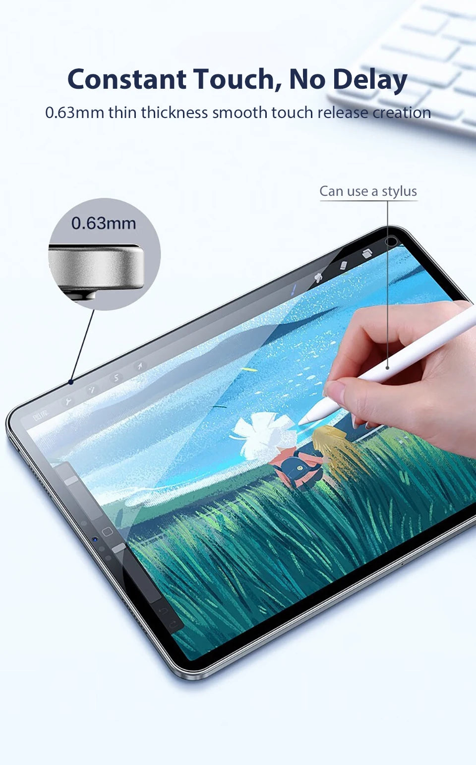 Anti-Peeping Tempered Glass Screen Protector for iPad Models