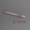 A close-up view of a light pink precision gel pen with a 0.7mm tip.