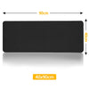 Black gaming mouse pad measuring 40cm by 90cm with stitched edges.