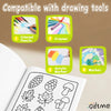 Set of four drawing tools including colored pencils, crayons, acrylic marker, and marker for an adult coloring book