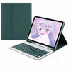 A green protective case for an iPad featuring a detachable wireless keyboard.