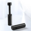 A black adjustable magnetic GPU support bracket shown in various forms, including a threaded rod and a cylindrical piece.