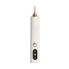 A white electric diamond painting pen with a gold-colored cap and a black power button.