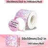 Rollo de etiquetas térmicas autoadhesivas de 50x50mm/2x2 pulgadas con 140 etiquetas por rollo