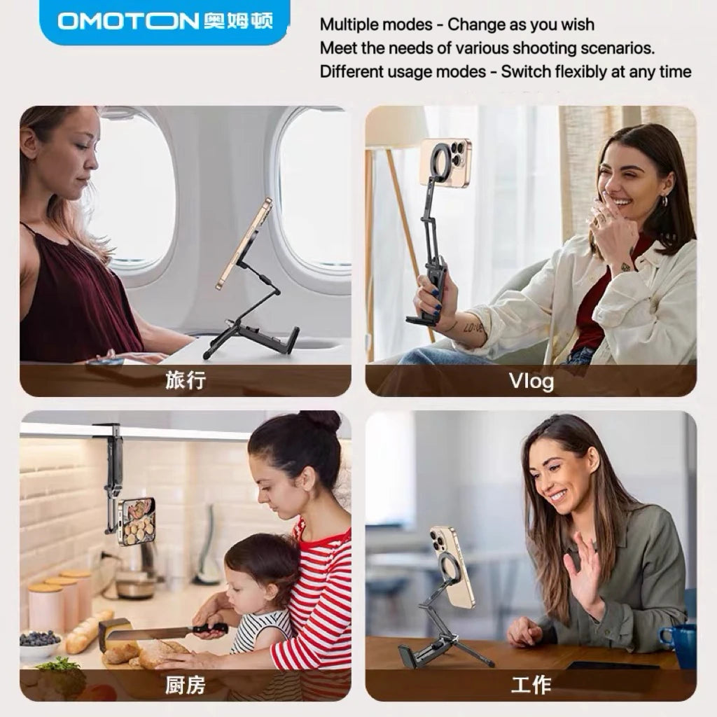 Soporte magnético para teléfono multiuso para viajes, vlogging, hogar y trabajo