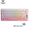 Pink AULA Tarantula mechanical gaming keyboard with a Star Vector Shaft and LED screen