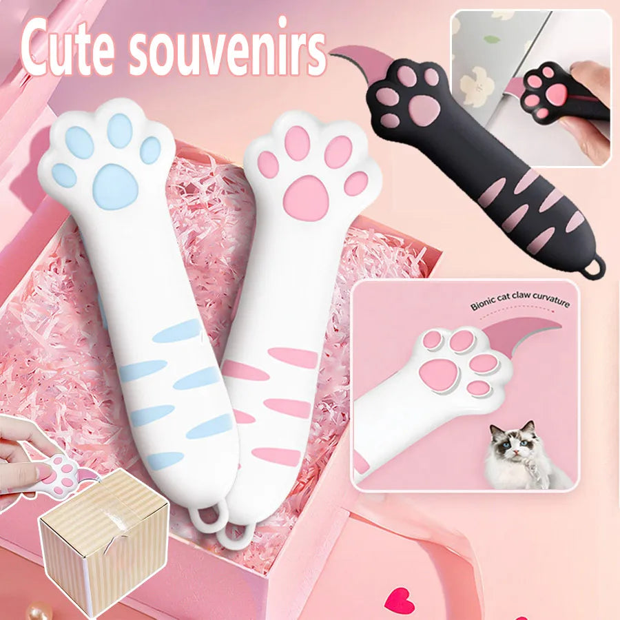 Pink box containing silicone cat paw curl tools for grooming and pet care