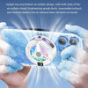 A hand holds a smartphone with a magnetic cooler attached, showing an airflow design and ice effect.