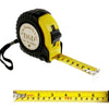 Yellow and black measuring tape with a Dad theme used to measure length.