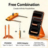 Orange 2-in-1 fast charging USB-C adapter with foldable stand for charging while using