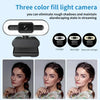 Three color fill light camera for streaming, showing the device and its lighting options.
