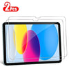 Two tempered glass screen protectors for an iPad displaying colorful abstract designs.