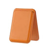 A tan magnetic leather wallet with a protective stand case shown from the side.