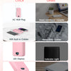 A collection of features for a power bank including an AC wall plug, LED display, and fast/slow charging capabilities.