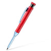 A red precision mechanical pencil with a built-in sharpener, shown in a diagonal view.