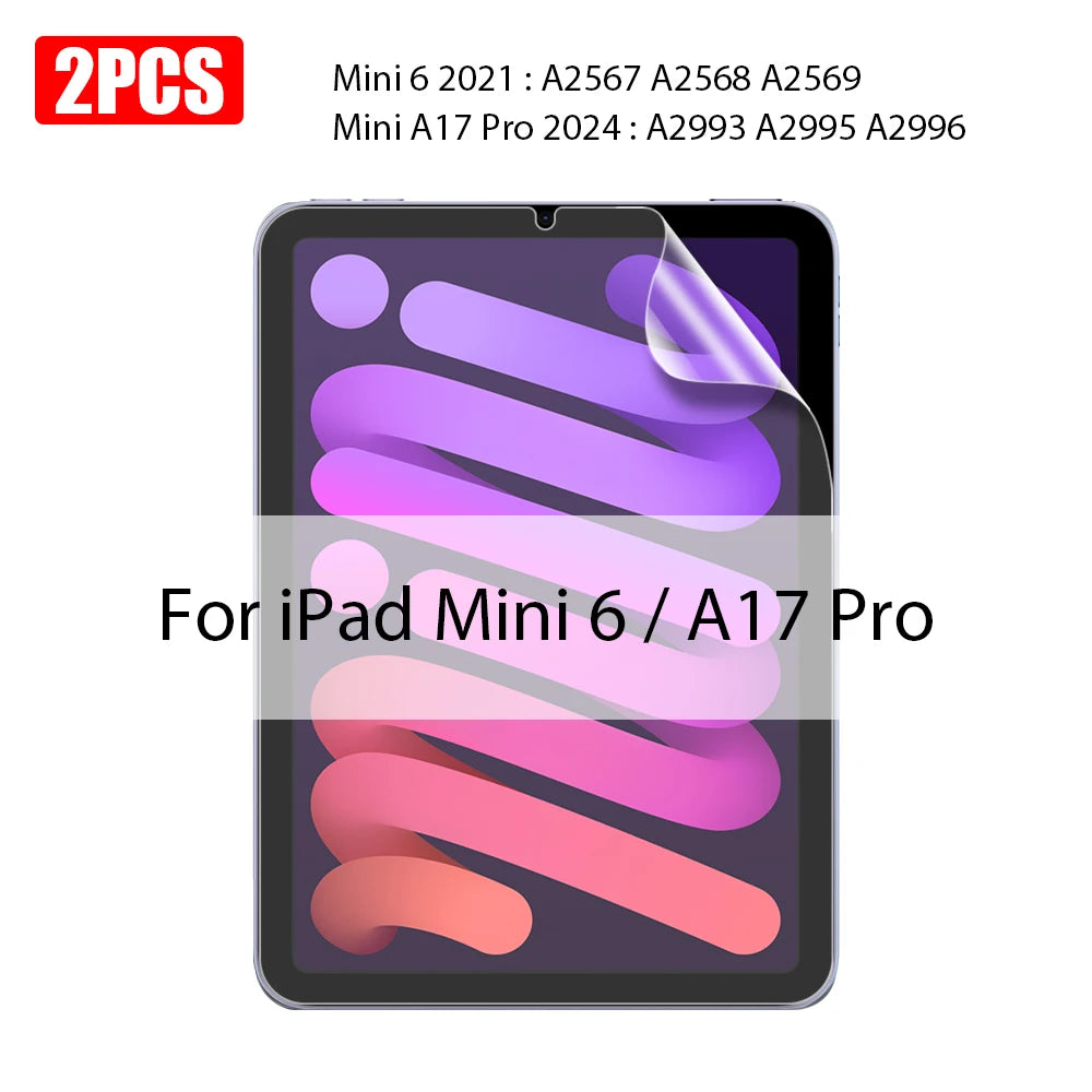 Two tempered glass screen protectors for iPad Mini 6 and A17 Pro devices