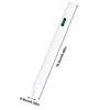 A white magnetic tilt stylus pen shown in a vertical view with dimensions provided.