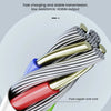 Close-up view of a multi-stranded pure copper wire core inside a braided charging cable.