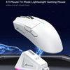 A white X11-Mouse Tri-Mode Lightweight Gaming Mouse is shown next to its RGB charging dock.