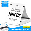 A4 folded thermal paper for portable printers with anti-water/oil and BPA free features