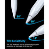 Diagram showing the tilt sensitivity of a precision stylus with angles of 90, 60, and 15 degrees.