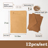 A set of vintage European style letter and invitation envelopes with various accessories like metal pendants, hemp rope, and 