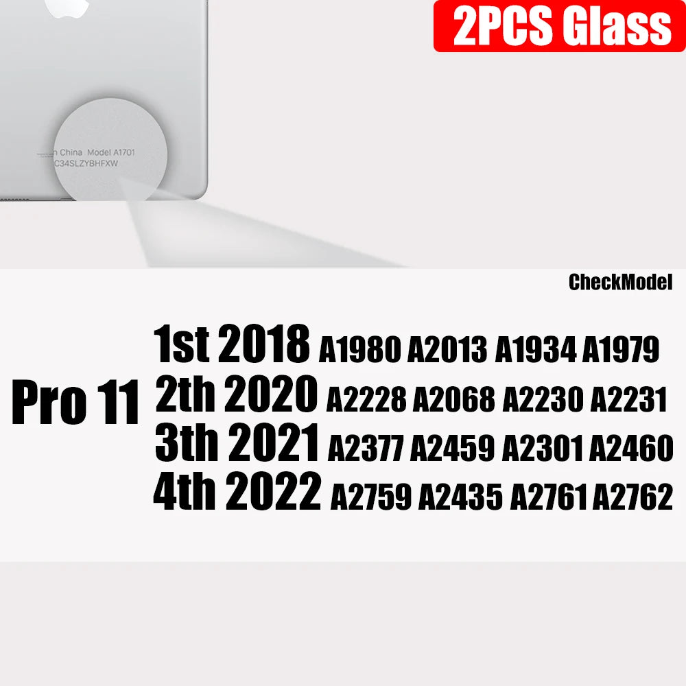 Zwei klare gehärtete Glasschutzfolien für ein Apple iPad Modell A1701