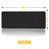 Black gaming mouse pad measuring 30cm by 80cm with stitched edges