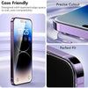 A close-up view of a smartphone with a clear screen protector applied, demonstrating precise fit and edge compatibility.