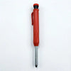 An orange refillable woodworking marker pencil with a black cap and silver lead tip.