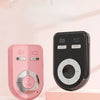 A pink 360° rotating selfie stick with a Bluetooth remote and LED light is displayed against a light pink background.