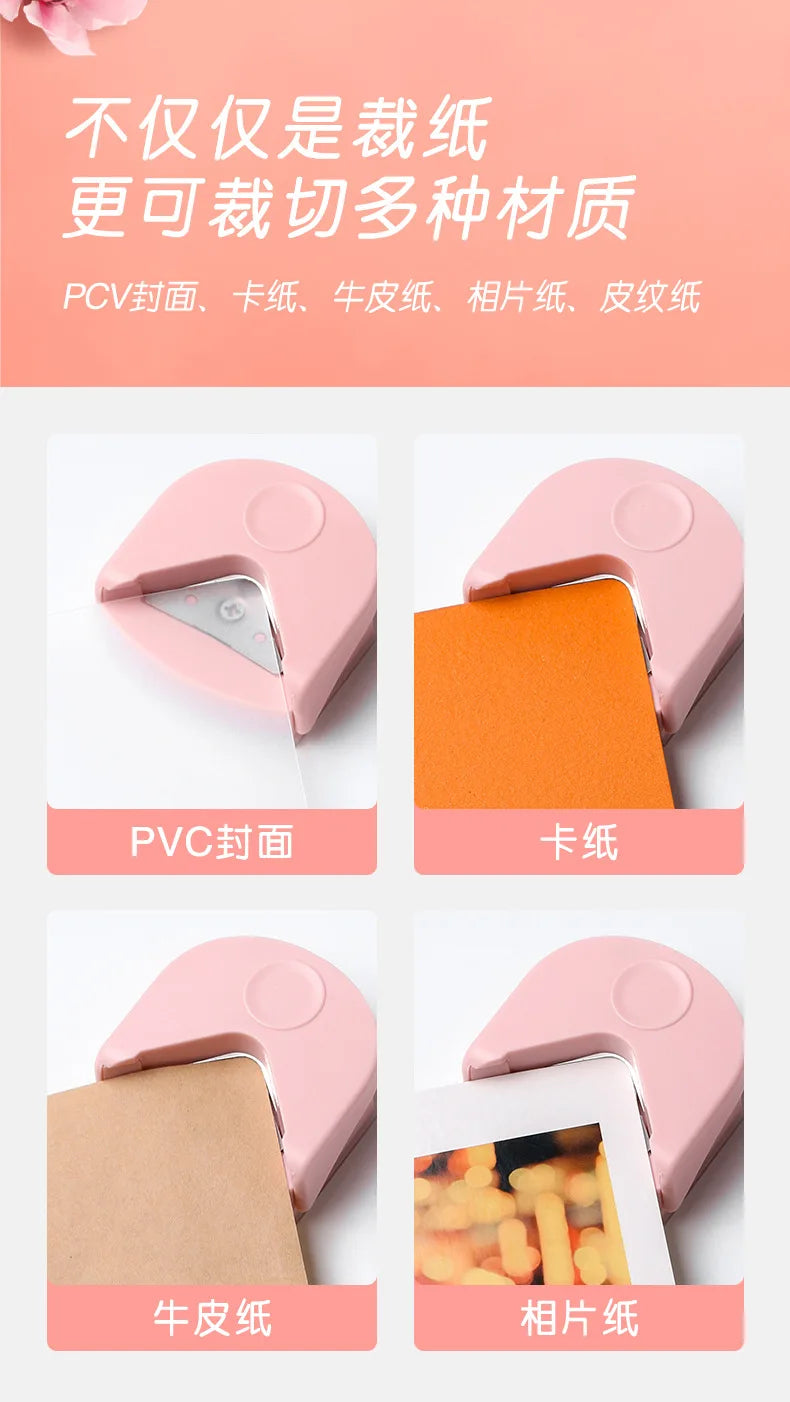 مجموعة قواطع زاوية دقيقة وردية للحرف اليدوية، تشمل صفائح من PVC والورق والجلد والأفلام.
