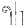 A black high-quality oxygen-free cable and earphone set for a GATE device.