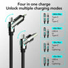 Multifunktionales Ladekabel mit vier Ladefunktionen: 240W, 65W und 30W Max.