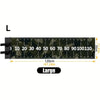 A black measuring ruler marked in centimeters and inches, labeled as large.
