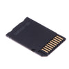 Black MicroSD to Memory Stick adapter with gold contacts