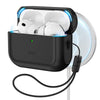 A black charging case for AirPods Pro with magnetic closure and a white magnetic case inside.