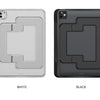 A pair of universal tablet and iPad protective cases shown in white and black colors.