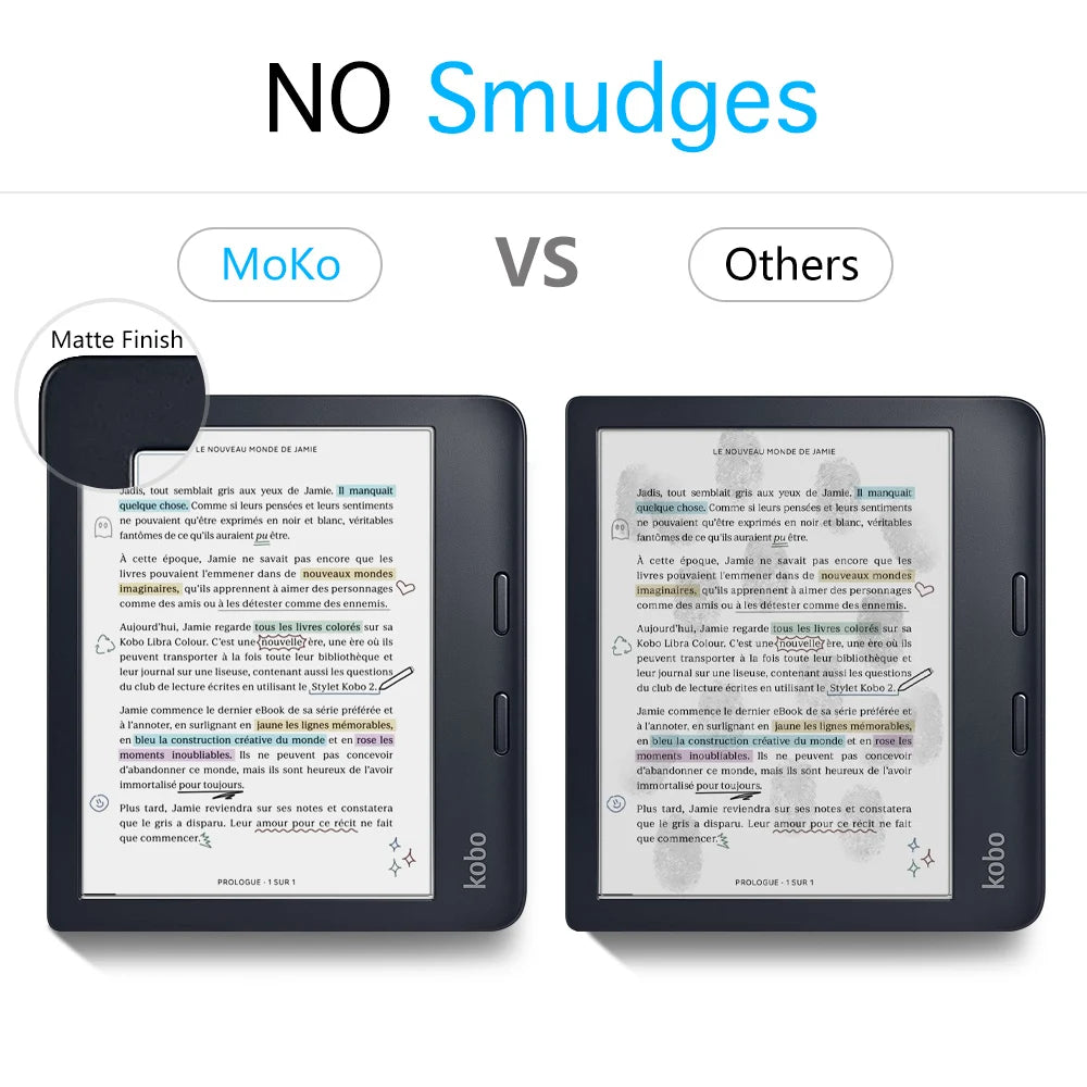 Comparison of a Moko vs Others screen protection for Kobo e-readers